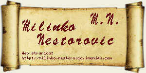 Milinko Nestorović vizit kartica